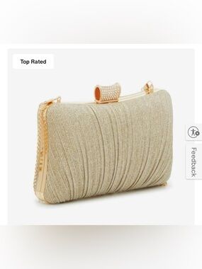Kelly & Katie Glitter Pleat Clutch